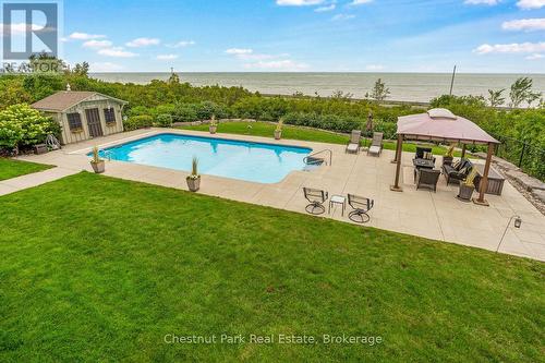 133 Lakeshore Road E, Blue Mountains, ON - Outdoor With In Ground Pool With Deck Patio Veranda