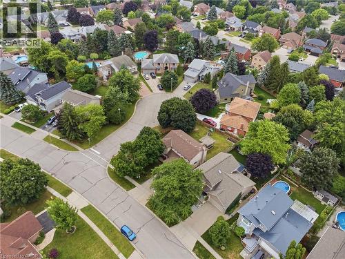 Aerial view of a residential neighborhood with established homes and mature trees - 19 Alona Avenue, Cambridge, ON - Outdoor With View