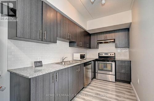 209F - 275 Larch Street, Waterloo, ON - Indoor Photo Showing Kitchen With Stainless Steel Kitchen With Double Sink With Upgraded Kitchen