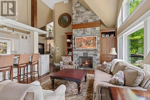 161 Town Line Road E, Huntsville (Chaffey), ON - Indoor Photo Showing Living Room With Fireplace