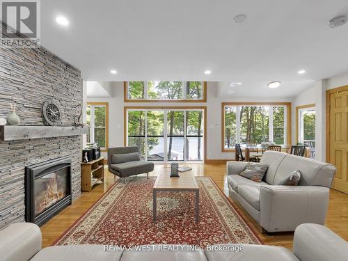 1091 Mcarthur Point Road, Lake Of Bays, ON - Indoor Photo Showing Living Room With Fireplace