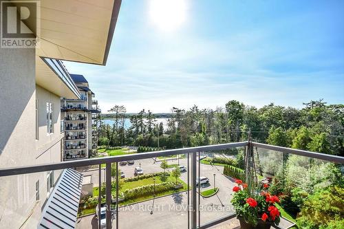 Westerly View of Lake Simcoe - 605 - 80 Orchard Point Road, Orillia, ON - Outdoor With Balcony
