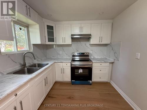3 Brown Avenue, Kirkland Lake, ON - Indoor Photo Showing Kitchen With Double Sink