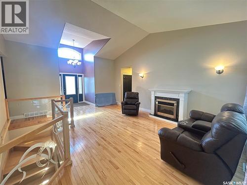1 Telfer Bay, Prince Albert, SK - Indoor Photo Showing Living Room With Fireplace