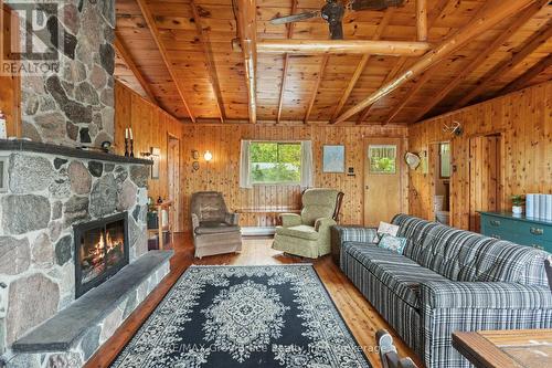 263 Eagle Road, Northern Bruce Peninsula, ON - Indoor Photo Showing Living Room With Fireplace