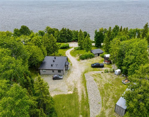 Aerial View - 886 Ch. Du Royaume-Des-Cèdres, Saint-Bruno-De-Guigues, QC - Outdoor With Body Of Water With View