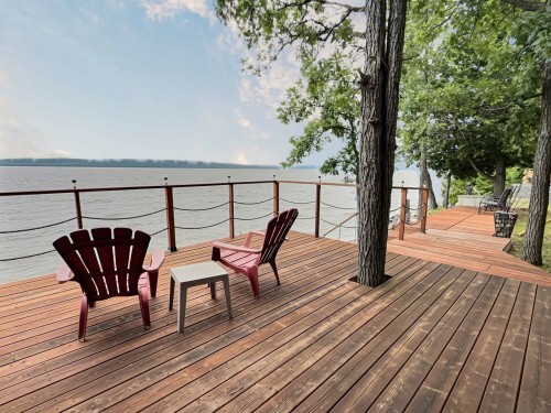 Patio - 886 Ch. Du Royaume-Des-Cèdres, Saint-Bruno-De-Guigues, QC - Outdoor With Body Of Water