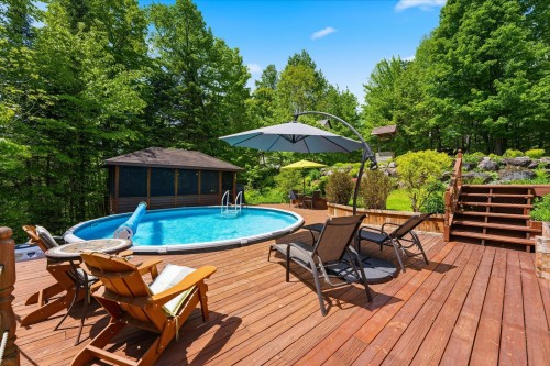 Pool - 57 Mtée De L'Église, Mille-Isles, QC - Outdoor With Above Ground Pool With Backyard