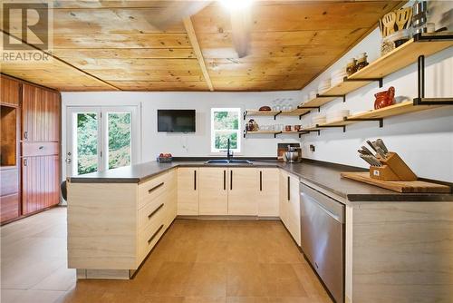 19 Government Road, Tehkummah, ON - Indoor Photo Showing Kitchen With Double Sink