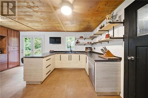 19 Government Road, Tehkummah, ON - Indoor Photo Showing Kitchen With Double Sink