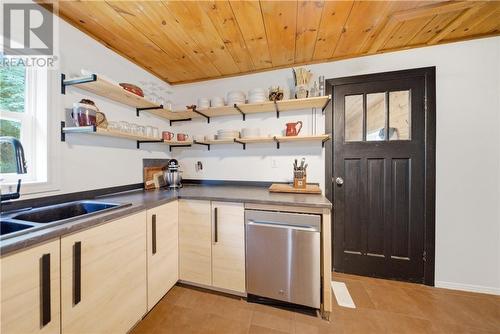 19 Government Road, Tehkummah, ON - Indoor Photo Showing Kitchen With Double Sink