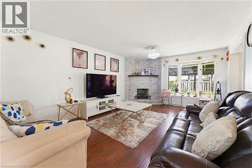459 Dicenzo Drive, Hamilton, ON - Indoor Photo Showing Living Room With Fireplace
