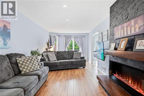 74 Liam Drive, Ancaster, ON - Indoor Photo Showing Living Room With Fireplace