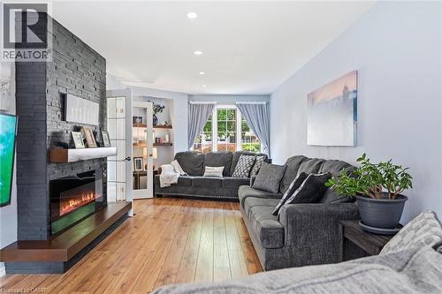 74 Liam Drive, Ancaster, ON - Indoor Photo Showing Living Room With Fireplace