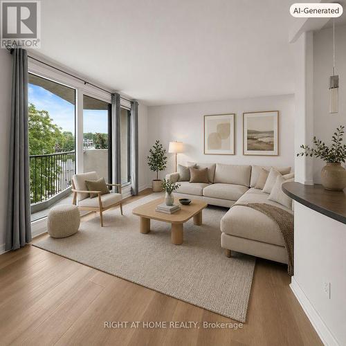 Virtually Staged Living Room - 503 - 1025 Richmond Road, Ottawa, ON - Indoor Photo Showing Living Room
