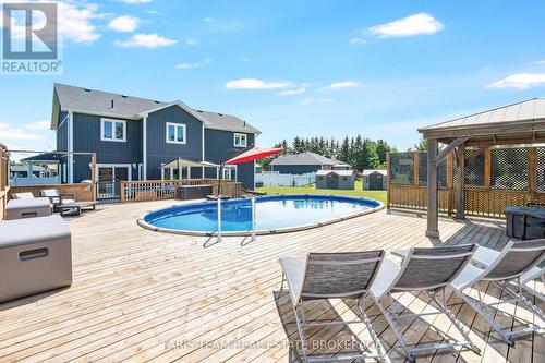 4 Cheslock Crescent, Oro-Medonte, ON - Outdoor With Above Ground Pool With Deck Patio Veranda With Exterior