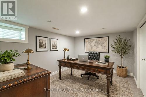 Virtually Staged Basement Office - 31 Givins Street, Woodstock (Woodstock - North), ON - Indoor Photo Showing Office