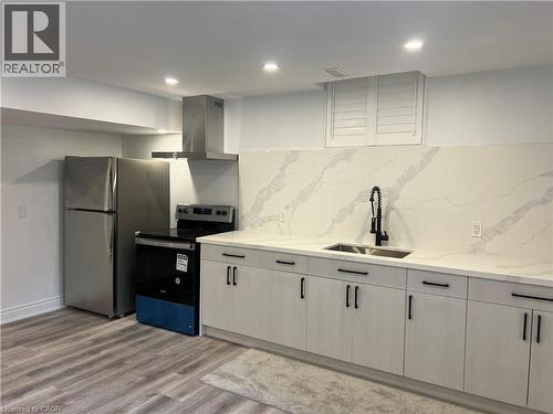 252 Raymond Road Unit# Lower, Ancaster, ON - Indoor Photo Showing Kitchen With Double Sink