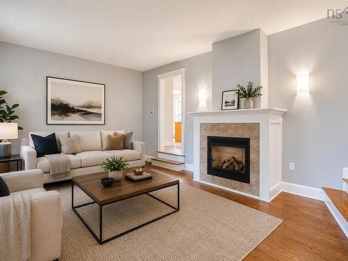 1850 Old Sambro Road, Williamswood, NS - Indoor Photo Showing Living Room With Fireplace