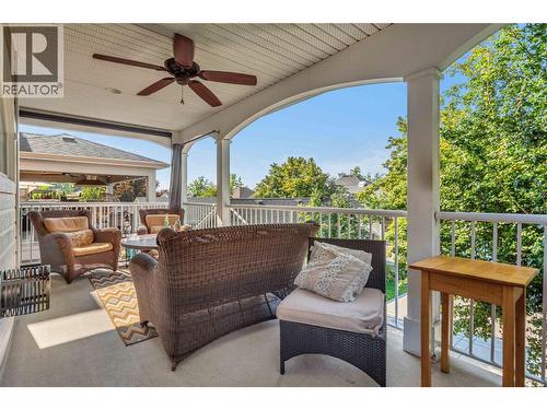 Outdoor deck with plenty of room for BBQ and plenty of patio furniture. - 430 Mccarren Avenue, Kelowna, BC - Outdoor With Deck Patio Veranda With Exterior