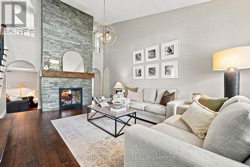 2086 Cavendish Drive, Burlington (Brant Hills), ON - Indoor Photo Showing Living Room With Fireplace