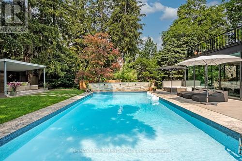 54 Raymar Place, Oakville, ON - Outdoor With In Ground Pool With Deck Patio Veranda With Backyard