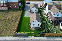 Two distinct white-sided structures with dark shingle roofing, each featuring a private entrance and a dedicated paved driveway - 