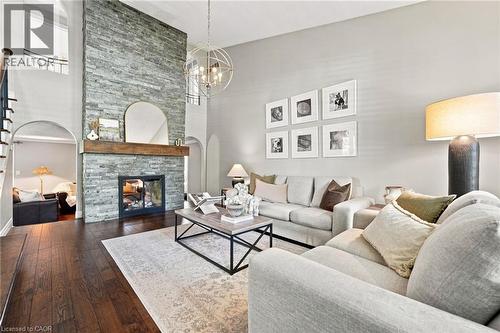 2086 Cavendish Drive, Burlington, ON - Indoor Photo Showing Living Room With Fireplace