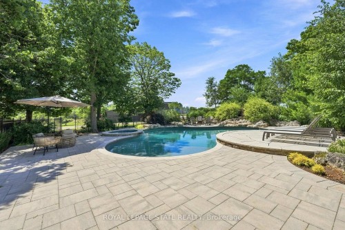 62 Thompson Road, Brantford, ON - Outdoor With In Ground Pool With Backyard
