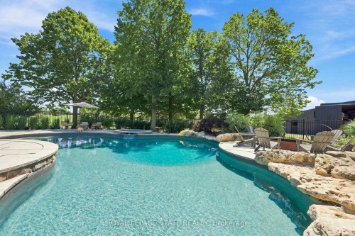 62 Thompson Road, Brantford, ON - Outdoor With In Ground Pool With Backyard