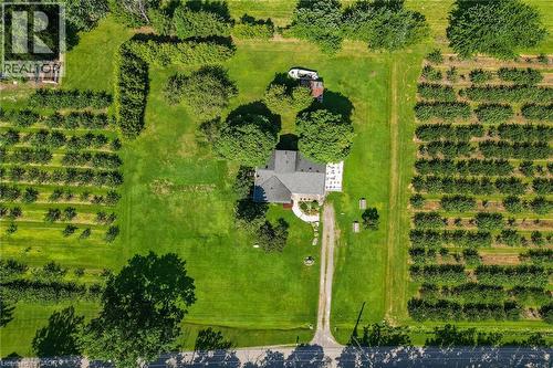 Expansive property featuring a central residence, extensive green lawns, and mature trees - 134 Russ Road, Grimsby, ON - Outdoor With View