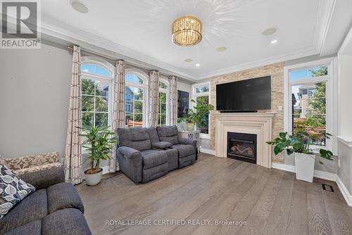 2561 Grand Oak Trail, Oakville, ON - Indoor Photo Showing Living Room With Fireplace