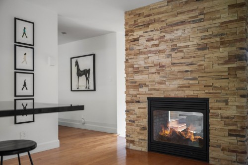 Kitchen - 121 Rue Des Épinettes, Morin-Heights, QC - Indoor Photo Showing Living Room With Fireplace