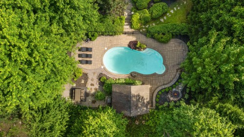 Aerial View - 121 Rue Des Épinettes, Morin-Heights, QC - Outdoor With In Ground Pool