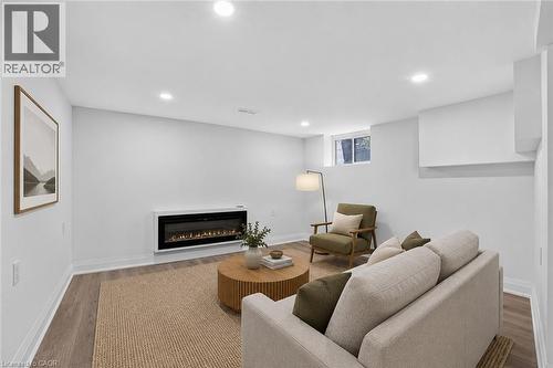 Virtually Staged - 36 Mahony Avenue, Hamilton, ON - Indoor With Fireplace