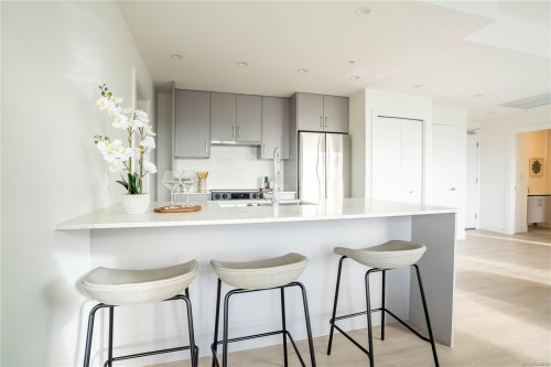 #303-258 Helmcken Rd, View Royal, BC - Indoor Photo Showing Kitchen With Upgraded Kitchen