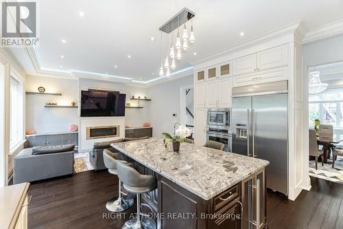 35 Burnelm Drive, Toronto, ON - Indoor Photo Showing Kitchen With Fireplace With Upgraded Kitchen