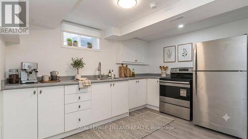 lower level kitchen - 171 Dawn Drive, London East (East H), ON - Indoor Photo Showing Kitchen With Double Sink