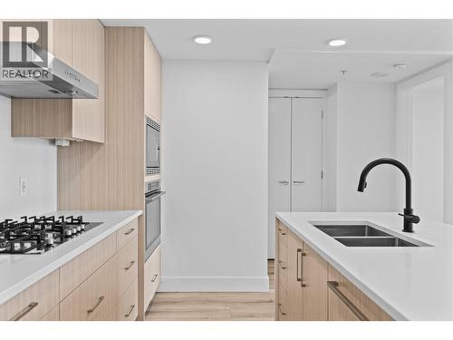 1588 Ellis Street Unit# 1101, Kelowna, BC - Indoor Photo Showing Kitchen With Double Sink