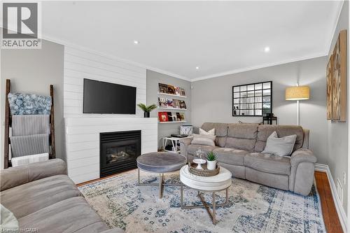734 Brigadoon Drive, Hamilton, ON - Indoor Photo Showing Living Room With Fireplace