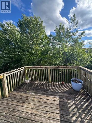 Wood deck featuring a perimeter railing - 151 Clairfields Drive E Unit# 39, Guelph, ON - Outdoor With Deck Patio Veranda