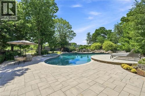 62 Thompson Road, Brantford, ON - Outdoor With In Ground Pool With Backyard