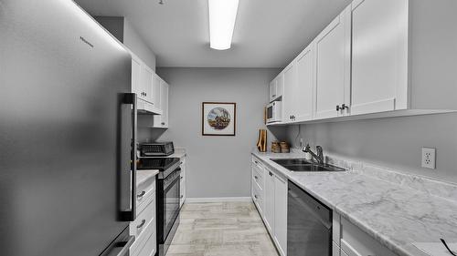 109-360 Battle Street, Kamloops, BC - Indoor Photo Showing Kitchen With Double Sink