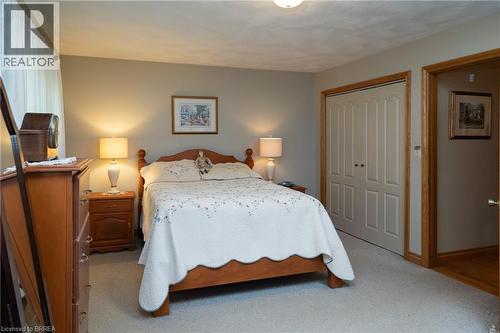 Bedroom with light-colored carpeting, neutral wall paint, and a window featuring sheer white curtains - 269 Brant County Road 22, Ancaster, ON - Indoor Photo Showing Bedroom