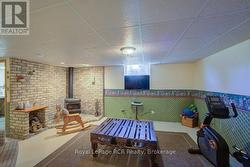 Rec room with pellet stove - 
