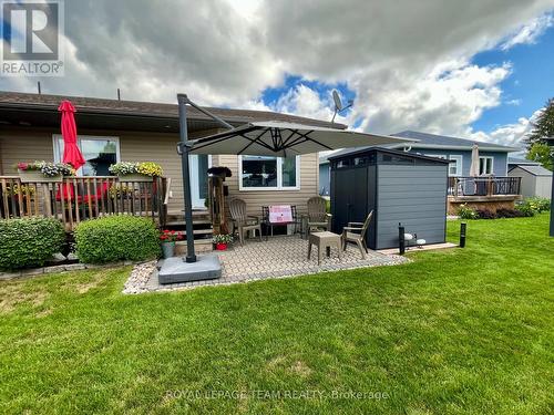 Lovely patio area with storage shed - 14 Otteridge Avenue, Renfrew, ON - Outdoor With Deck Patio Veranda