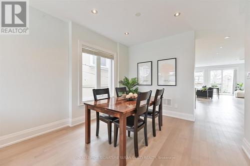 Living room O/L dining for seamless entertaining - 69 Holmstead Avenue, Toronto, ON - Indoor Photo Showing Dining Room
