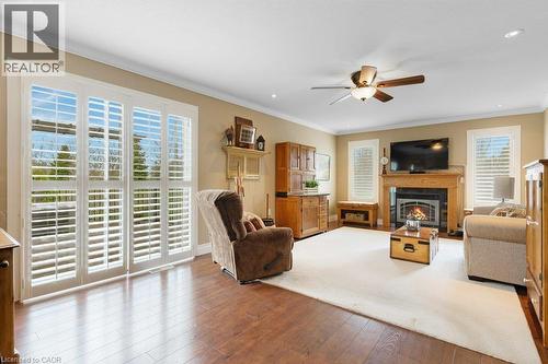 228 Glenariff Drive, Freelton, ON - Indoor Photo Showing Living Room With Fireplace