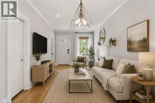 Virtually Staged - 34 East 24Th Street, Hamilton, ON - Indoor Photo Showing Living Room