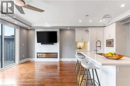 216 Rebecca Street, Oakville, ON - Indoor Photo Showing Kitchen With Fireplace